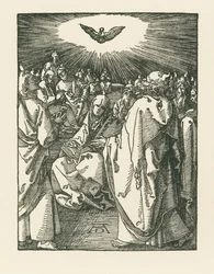 De nederdaling van de Heilige Geest, ca. 1510 (houtsnede)