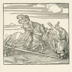 Het Duitse toernooi, ca. 1517-18 (houtsnede)