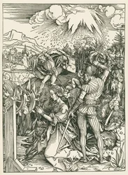 Het martelaarschap van de heilige Catharina van Alexandrië, ca. 1498 (houtsnede)
