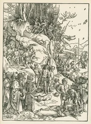 Het martelaarschap van de tienduizend, ca. 1496 (houtsnede)