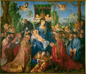 Het feest van de Rozenkrans (olieverf op hout)