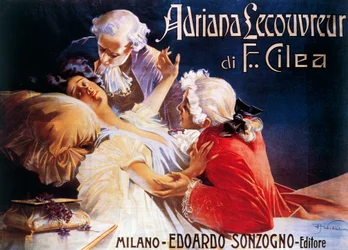 Poster voor opera Adriana Lecouvreur, door Francesco Cilea