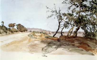 Italiaans platteland, aquarel door Alexander Ivanov (1806-1858)