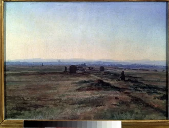 Uitzicht op de Via Appia bij zonsondergang