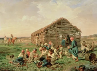 Rust tijdens het hooien, 1861