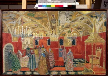 In het Kremlin. Decorontwerp voor de opera Boris Godoenov van Modest Moessorgski