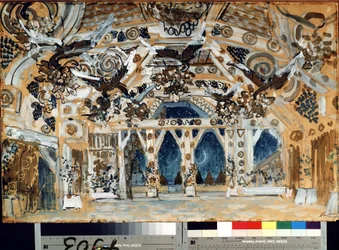 Decor voor het toneelstuk De dame van de zee van H. Ibsen