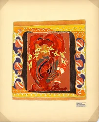 Ontwerp voor een tapijt uitgever M. K. Tenisheva en S. I. Mamontov, 1900s