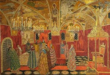 Toneelontwerp voor de opera Boris Godunov door M. Moessorgski, 1911