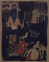 Decorontwerp voor de opera Mozart en Salieri door N. Rimski-Korsakov, 1902