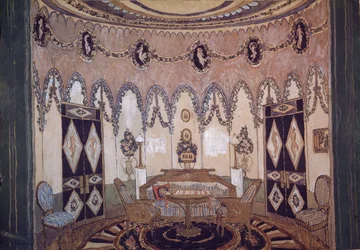 Toneelontwerp voor het toneelstuk Twee broers van M. Lermontov, 1915