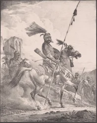 Koerd in militaire wapenrusting te paard, 1819