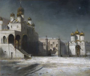 Het Kathedraalplein in het Kremlin van Moskou 