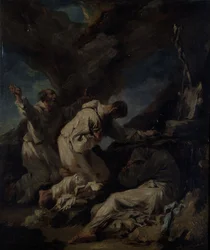 Biddende monniken (olieverf op doek)