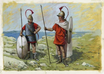 Oud Griekenland: tureophore huursoldaat (Thureophoros of Thureophoroi) en Thorakites (Thorakitai)