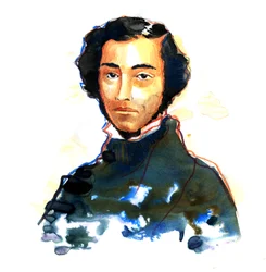 Charles-Alexis-Henri Clerel de Tocqueville (1805-59) - Portret van Alexis de Tocqueville (Alexis Charles Henri Cleral de Tocqueville) (1805 - 1859), Franse historicus en politicus