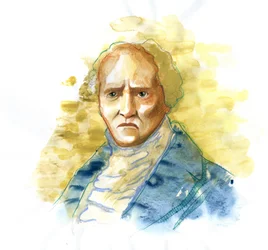 FOURIER, Charles (1772-1837). Engelse filosoof en econoom - Illustratie door Alessandro Lonati