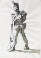 Eerste Keizerrijk (1804-1814 en 1815): kostuum van een infanteriesoldaat van de linie-infanterie van het Oostenrijks-Hongaarse leger