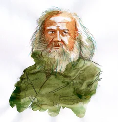 Portret van Dimitri Ivanovich Mendelejev