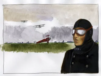 Portret van Manfred von Richthofen, de Rode Baron (1892-1918) Duitse piloot