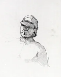 Portret van een piraat (kaper) of buste van een matroos (Illustratie)