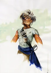 Portret van een piraat (kaper) of matroos met ooglapje