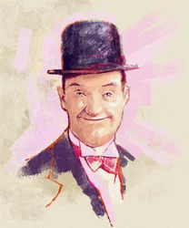 Portret van komiek Stan Laurel (illustratie)