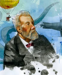 Portret van de Franse schrijver Jules Verne (1828-1905)