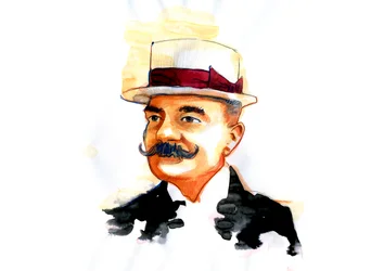 Portret van de Italiaanse schrijver Emilio Salgari (1863-1911)