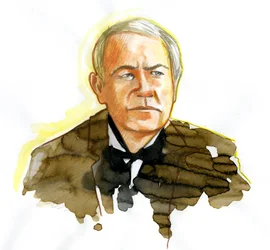 Portret van de natuurkundige Thomas Edison (1847-1931)