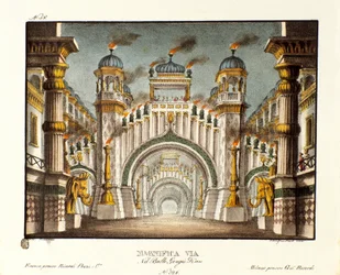 Een tempel ten tijde van Genghis Khan Scenografie voor het ballet 