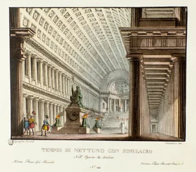 Uitzicht op de tempel van Neptunus Scenografie voor de uitvoering van de lyrische tragedie 