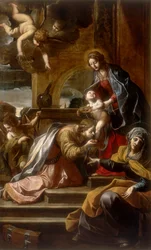 Mystieke huwelijk van St. Catharina, werk van Alessandro Tiarini, bewaard in de Galleria Estense in Modena