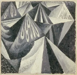 Cubo-Futuristische Compositie in Grijs en Wit, 1916