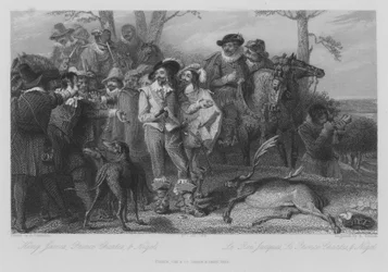 Koning James, Prins Charles en Nigel (gravure)