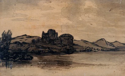 Italiaans Landschap met Koepelgebouw
