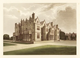 Acton Reynald Hall, Shropshire, Engeland, 1880 (gravure)