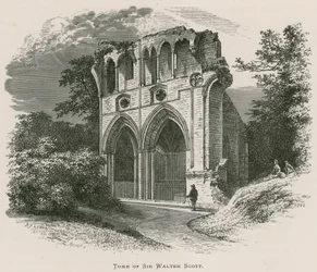 Dryburgh Abbey, graf van Sir Walter Scott