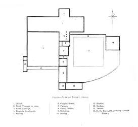Grondplan van Netley Abbey, 1897