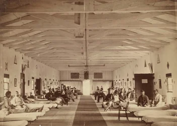 Armory Square Hospital, interieur van Ward K, ca. 1863