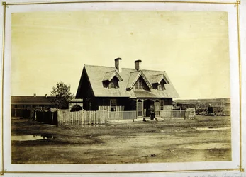 Het huis van kolonel Bullock, Indiase handelaar, Fort Laramie, 1868