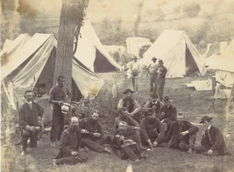 Groep bij het hoofdkwartier van het leger van de Potomac, Antietam, oktober 1862