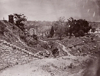 Ruïnes van de R & P spoorbrug, Richmond, ca. 1865