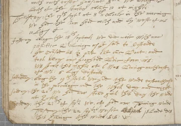Journal van Alexander Gillespie, detail, 1674