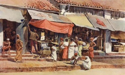 Een Straatscène in Kandy