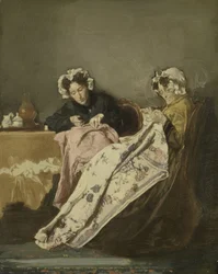 Twee dames aan het naaien