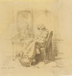 Breiende oude dame
