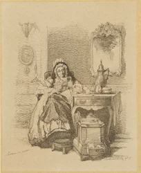 Lezende oude dame