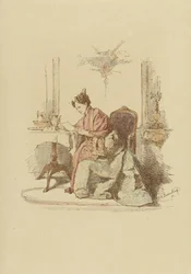 Vrouw die een brief leest aan een tafel
