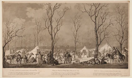 Bivak van de Kozakken op de Avenue des Champs-Elysées in Parijs in maart 1814, 1814